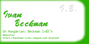 ivan beckman business card